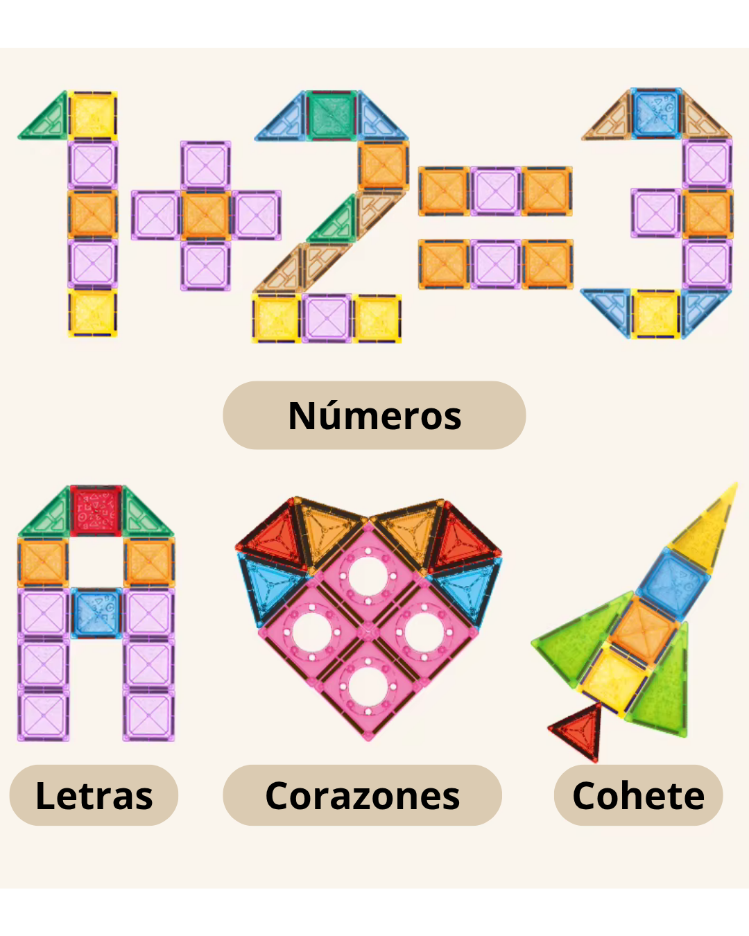 Juego De Bloques De Construccion Magneticos 3D 110 Piezas-1