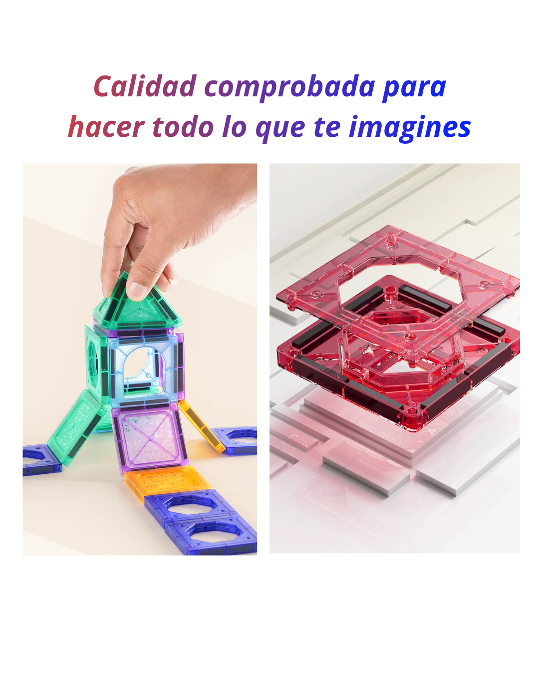 Juego De Bloques De Construccion Magneticos 3D 110 Piezas-2