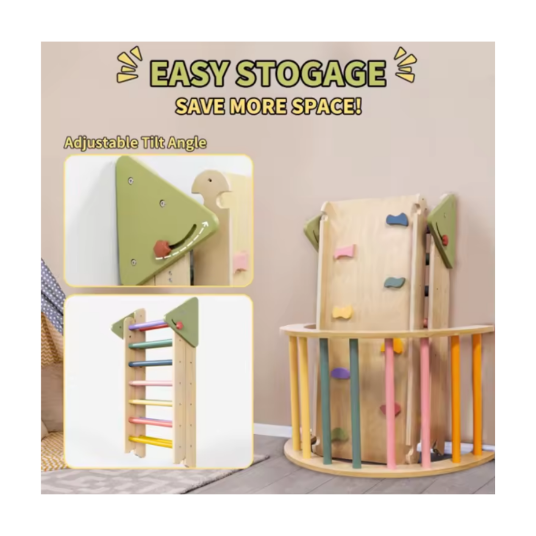 Kit Triangulo Pikler Y Balancin Con Rampa Montessori 5 En 1-2