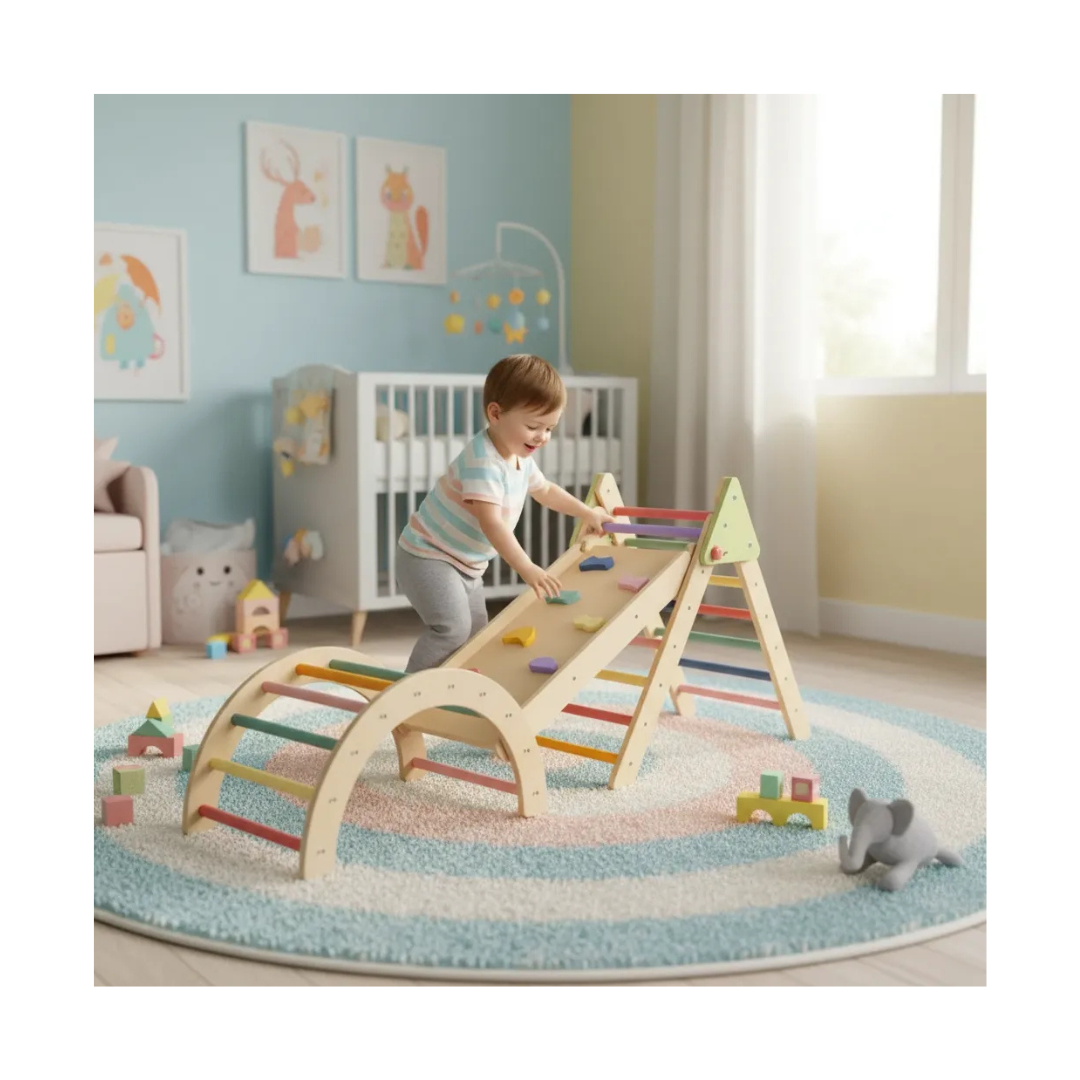 Kit Triangulo Pikler Y Balancin Con Rampa Montessori 5 En 1-8