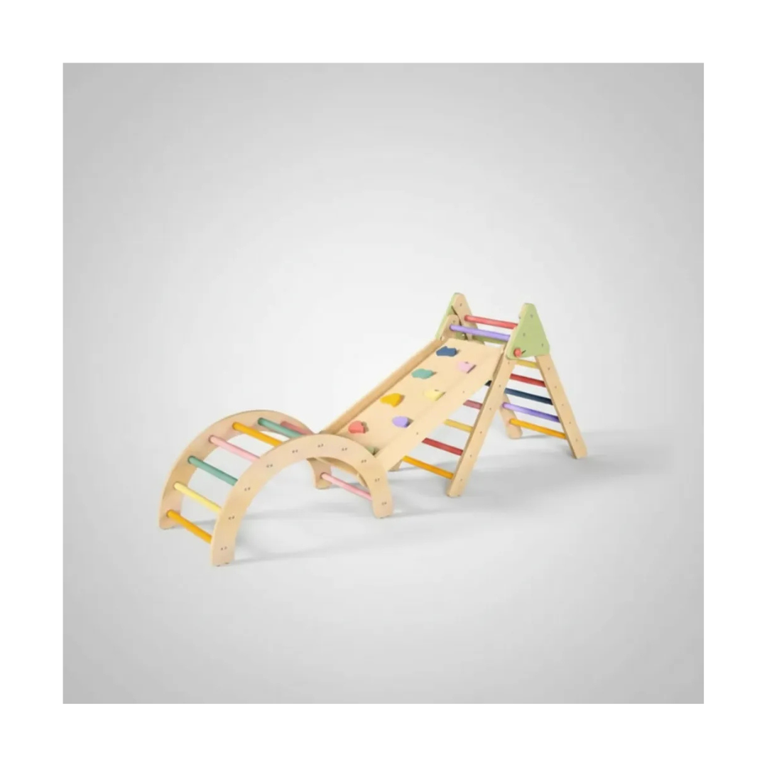 Kit Triangulo Pikler Y Balancin Con Rampa Montessori 5 En 1-9