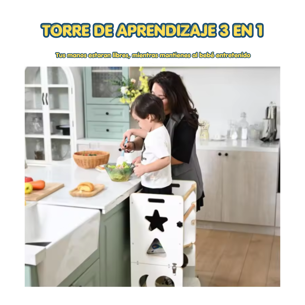 Torre De Aprendizaje Montessori 3 En 1 Plegable Y Segura-6