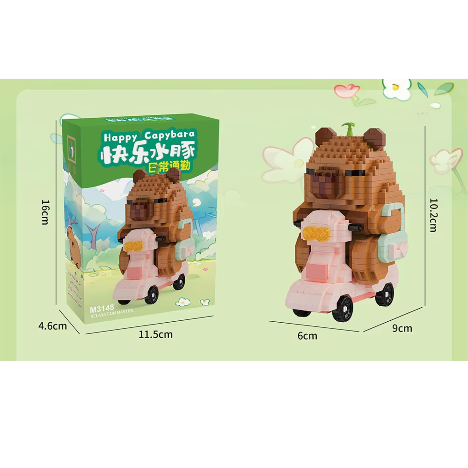 Juguete Mini Bloques Armables Ninos Capibara en Moto Happy 3d 659 Pcs-2