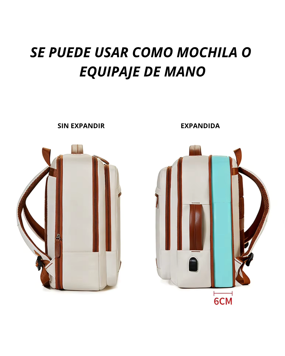 Mochila De Viaje Cabina Impermeable Equipaje De Mano Expandible-3