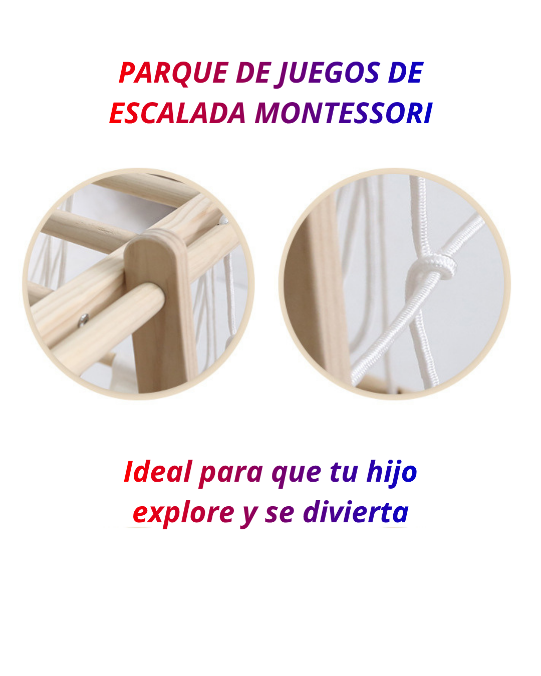 Parque De Escalada Montessori Juego Infantil 7 En 1 Con Rampa Red y Columpio-1
