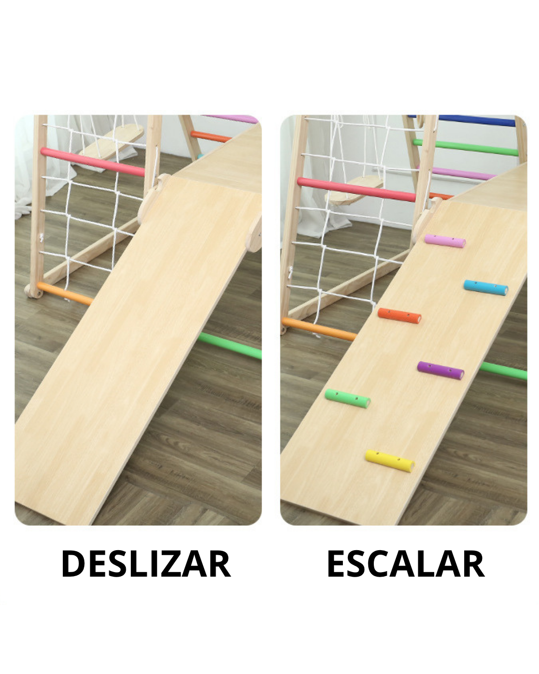 Parque De Escalada Montessori Juego Infantil 7 En 1 Con Rampa Red y Columpio-2