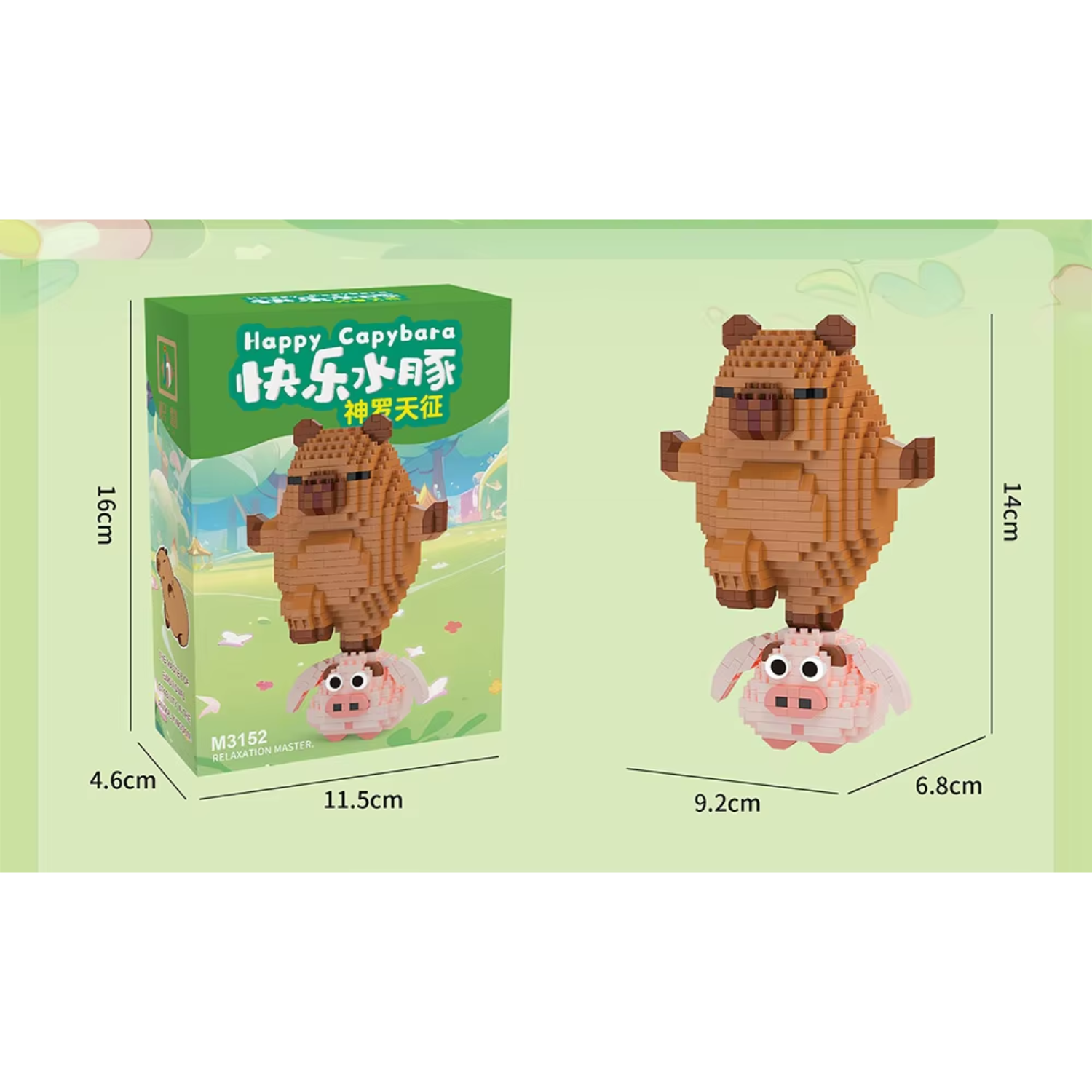 Juguete Mini Bloques Armables Ninos Capibara en Cerdito Happy 3d 553 Pcs-2