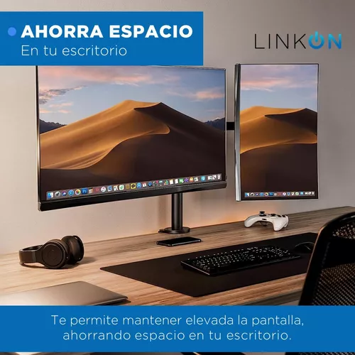 Brazo soporte doble para 2 monitores en base de escritorio-4