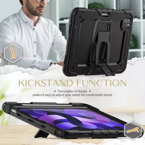 Mica y funda para iPad Air 5 109 y Pro 11 color negro correa-4