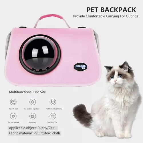 Bolso de transporte para mascotas malla transpirable rosado-2