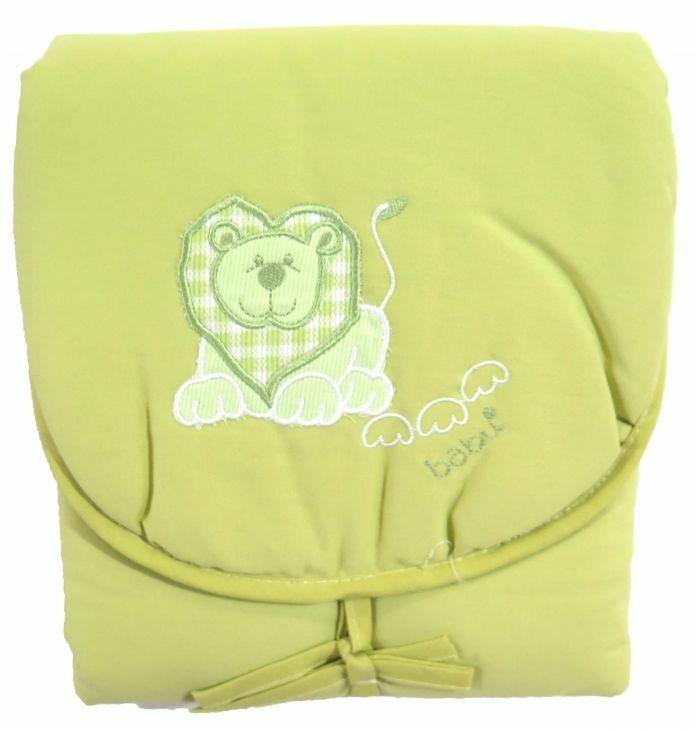 Cambiador de gabardina liso con bordado-1