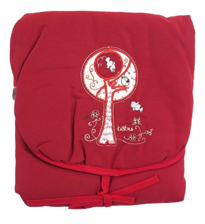 Cambiador de gabardina liso con bordado-6
