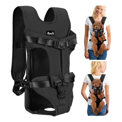 Mochila transportadora ajustable para mascotas perros S negro-0