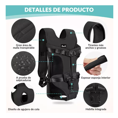 Mochila transportadora ajustable para mascotas perros S negro-1