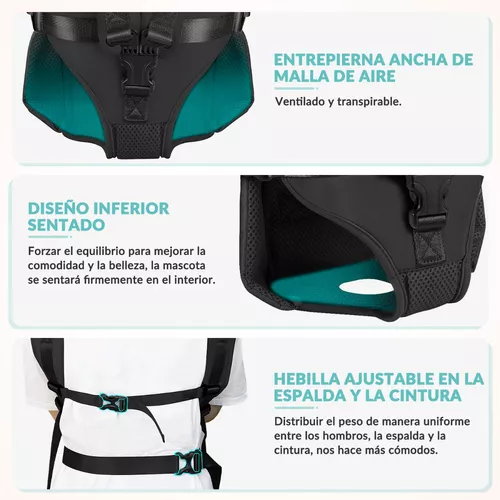 Mochila transportadora ajustable para mascotas perros S negro-2