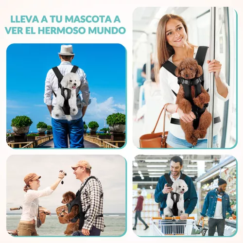 Mochila transportadora ajustable para mascotas perros S negro-6