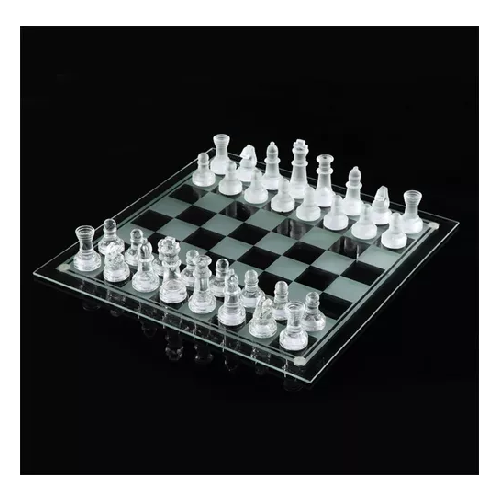 Ajedrez de cristal calidad 26x26 cm juego de mesa lujo-2