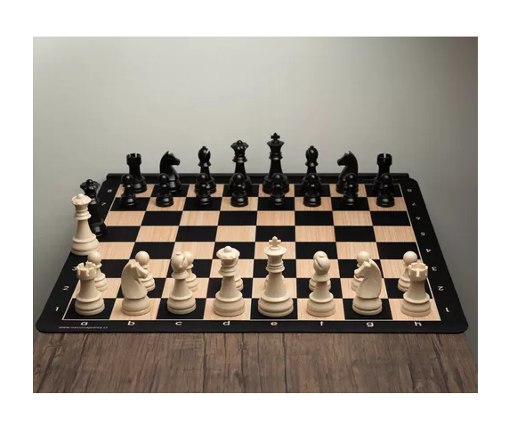 Tablero de ajedrez profesional tipo madera con set ABS-2
