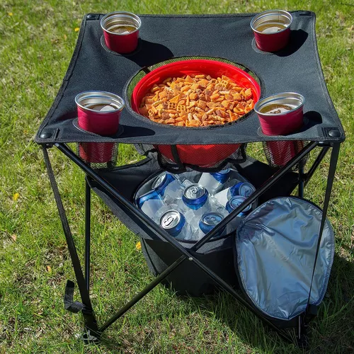 Mesa plegable para picnic negra-5