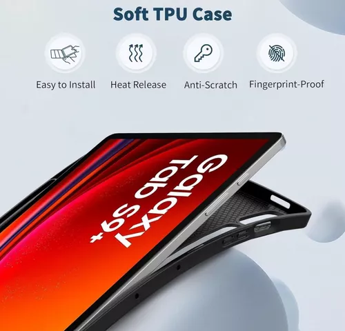 Carcasa con lámina de vidrio para Galaxy Tab S9 Plus 124 color azul-5