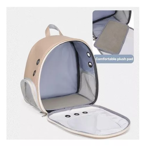 Bolso mochila transportadora para gatos con ventilación verano rosado-2