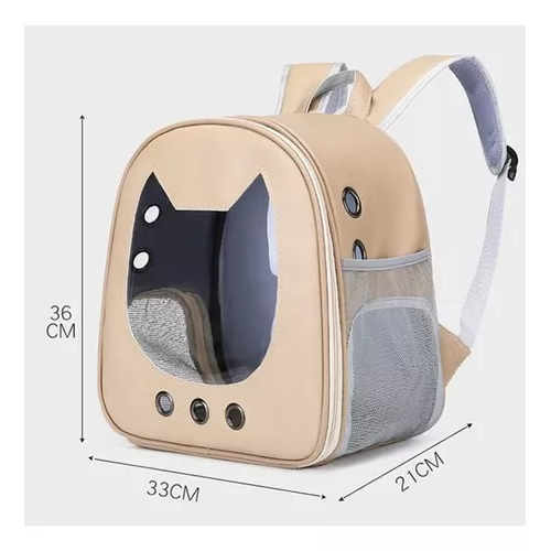 Bolso mochila transportadora para gatos con ventilación verano rosado-4
