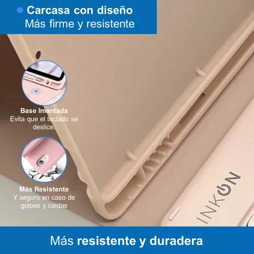 Carcasa funda con teclado para iPad Linkon 102 y 109 color rosado-7