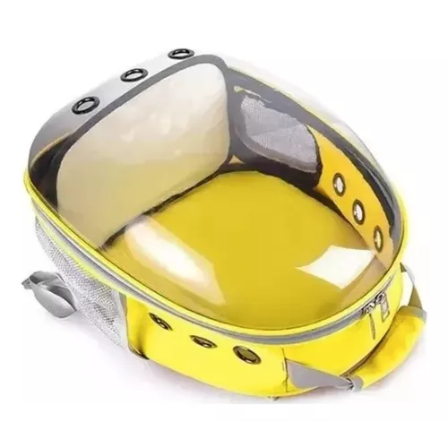 Bolso canil gato mochila transportadora para mascotas perros amarillo-2