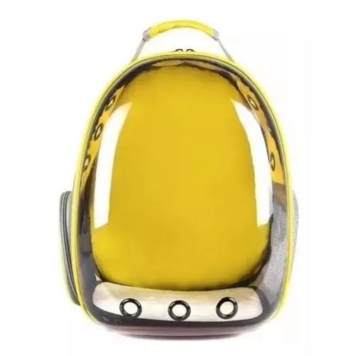 Bolso canil gato mochila transportadora para mascotas perros amarillo-3
