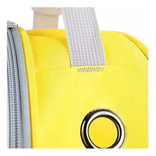 Bolso canil gato mochila transportadora para mascotas perros amarillo-5