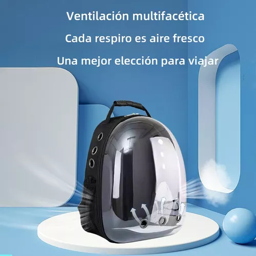 Mochila transportadora transparente para mascotas perros y gatos-4