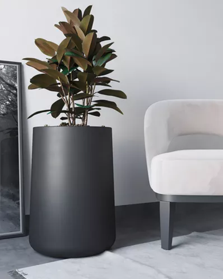 Macetero Grande Plástico Amalfi Modelo Gota N55 60L Negro-2