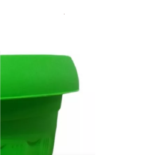 Macetero Redondo con Plato 30cm Verde Lima-7