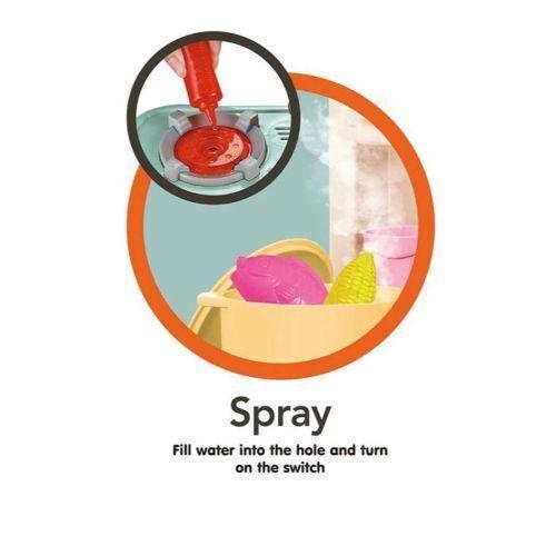 COCINA DE JUGUETE 65 PIEZAS CON LUCES, MUSICA, SPRAY DE AGUA -5