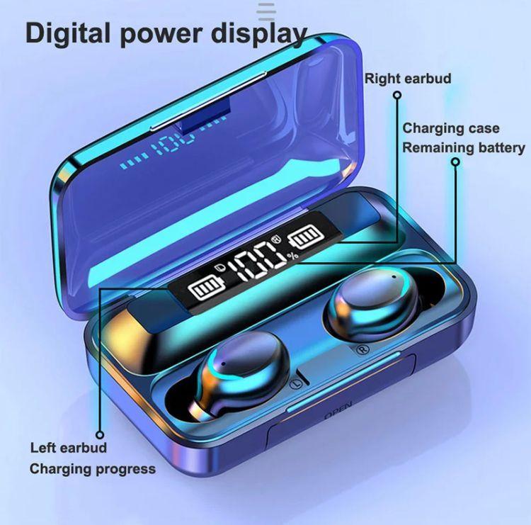 AUDIFONOS BLUETOOH F9 5 TWS INALAMBRICOS NEGROS-3