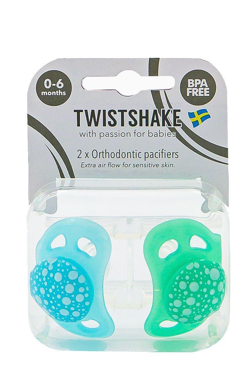 Chupetes Twistshake 0-6m 2 uns Azul verde-2