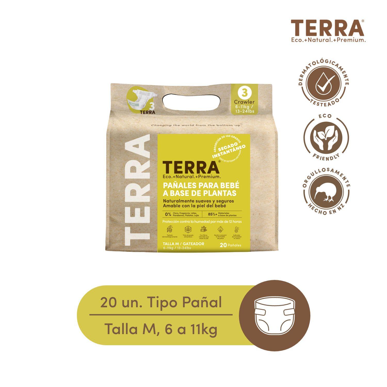 Pañales Biodegradables Terra Talla M 20 uns-0