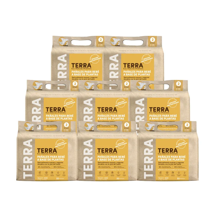 Pañales Terra Biodegradables Caja Talla P 176 uns-3
