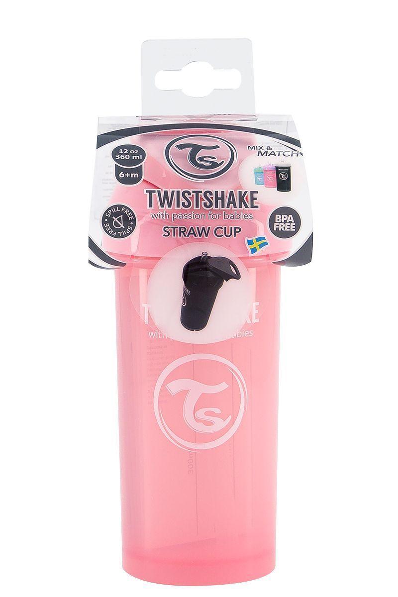 Vaso con bombilla Twistshake Straw Cup 360ml rosado-2