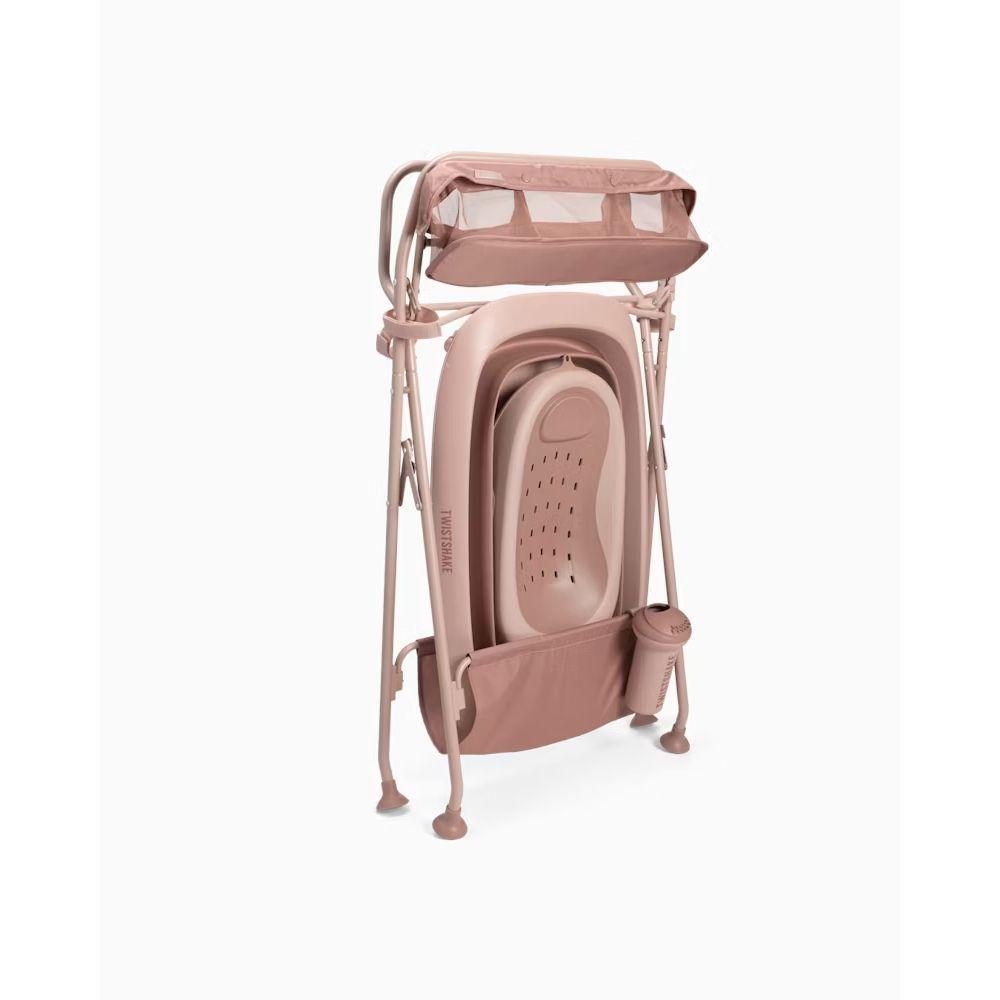 Pack de lujo para bebes banera con base y asiento Twistshake rosada-4