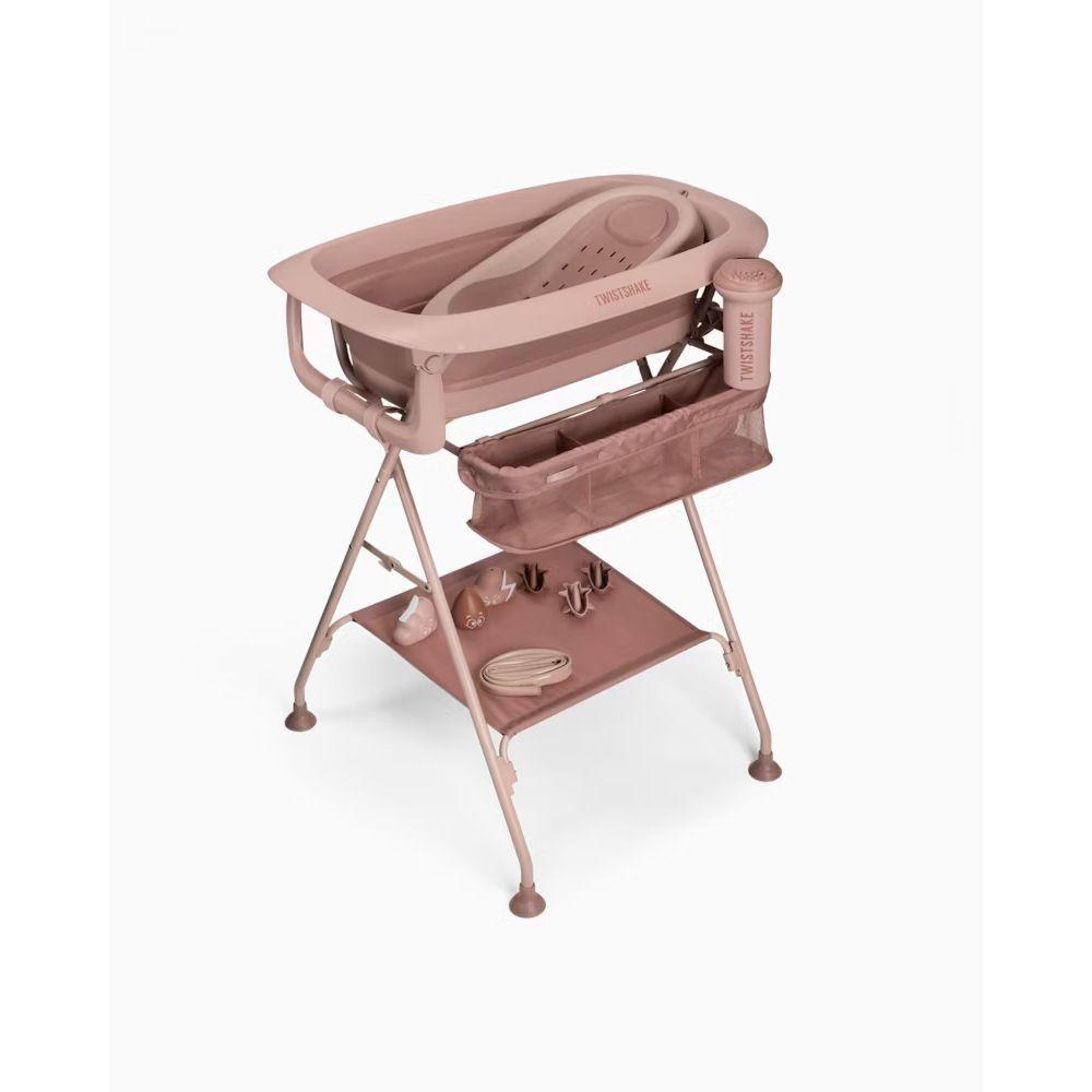 Pack de lujo para bebes banera con base y asiento Twistshake rosada-7
