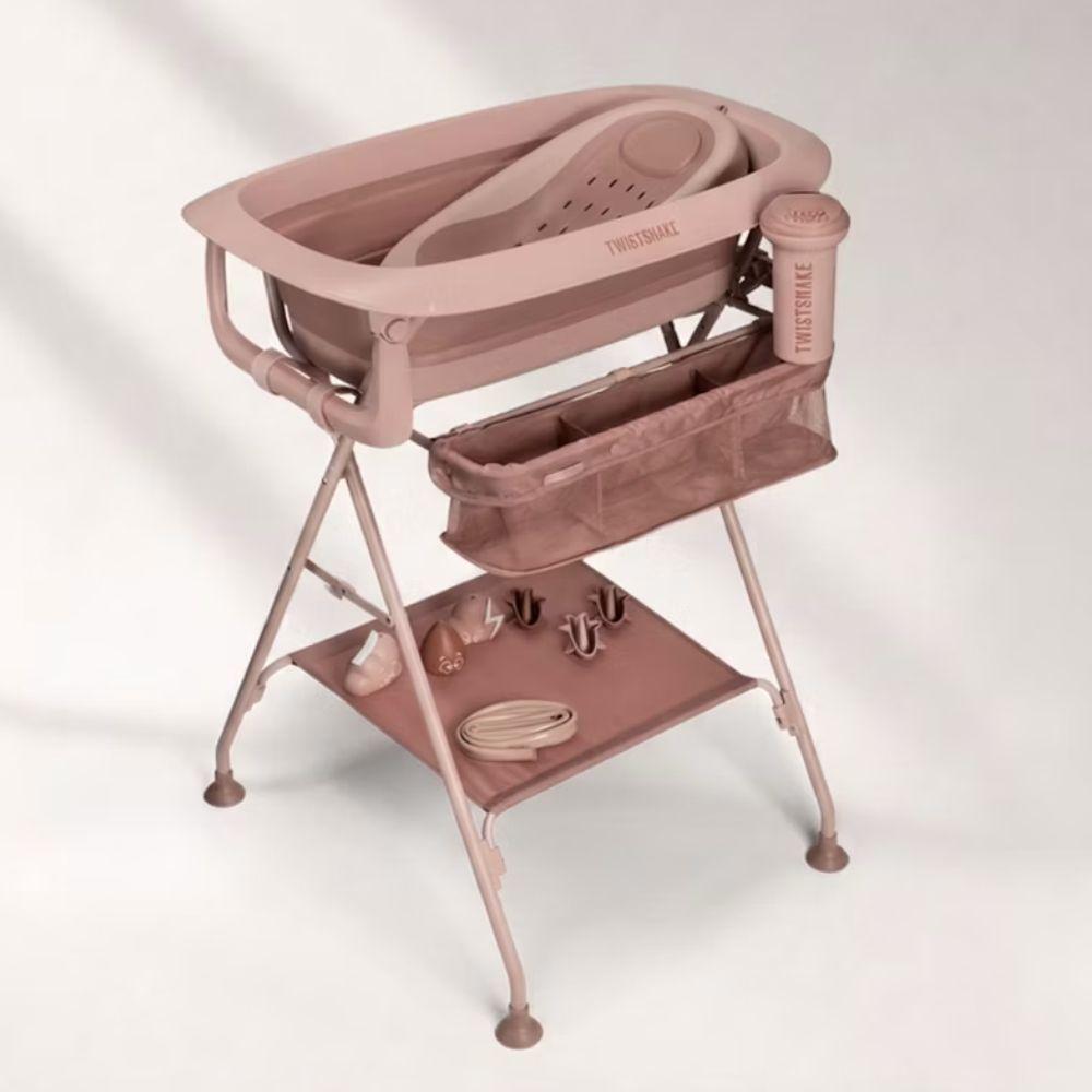 Pack de lujo para bebes banera con base y asiento Twistshake rosada-8