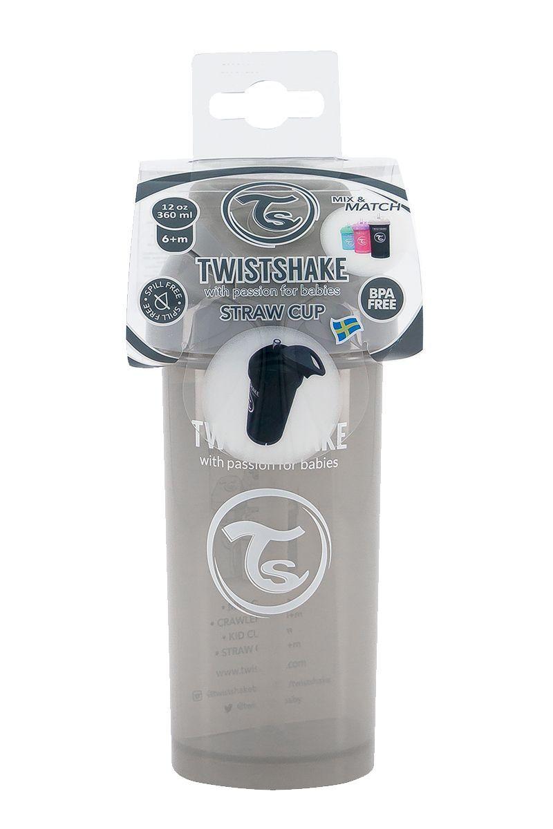 Vaso con bombilla Twistshake Straw Cup 360ml gris-2