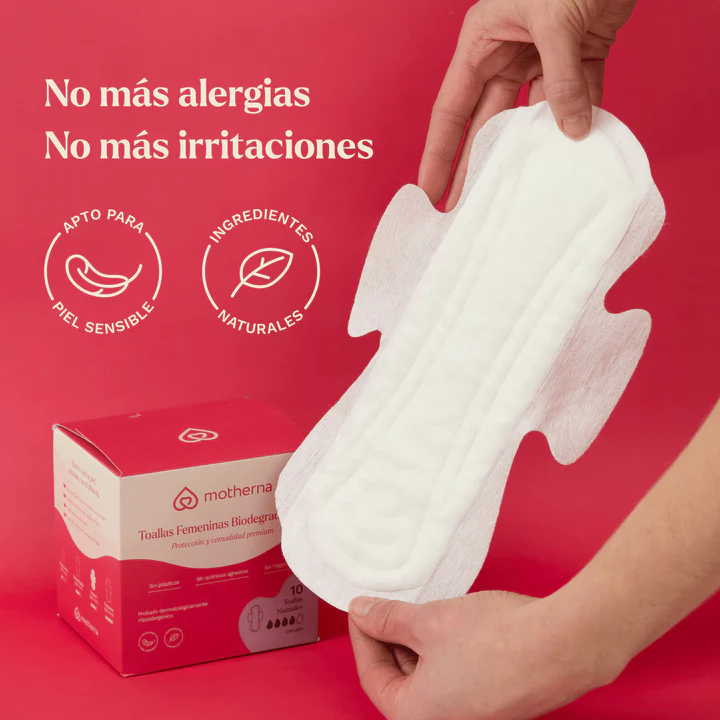 Pack Triple Toallas Femeninas Ultradelgada Biodegradables Motherna 30 uns-4