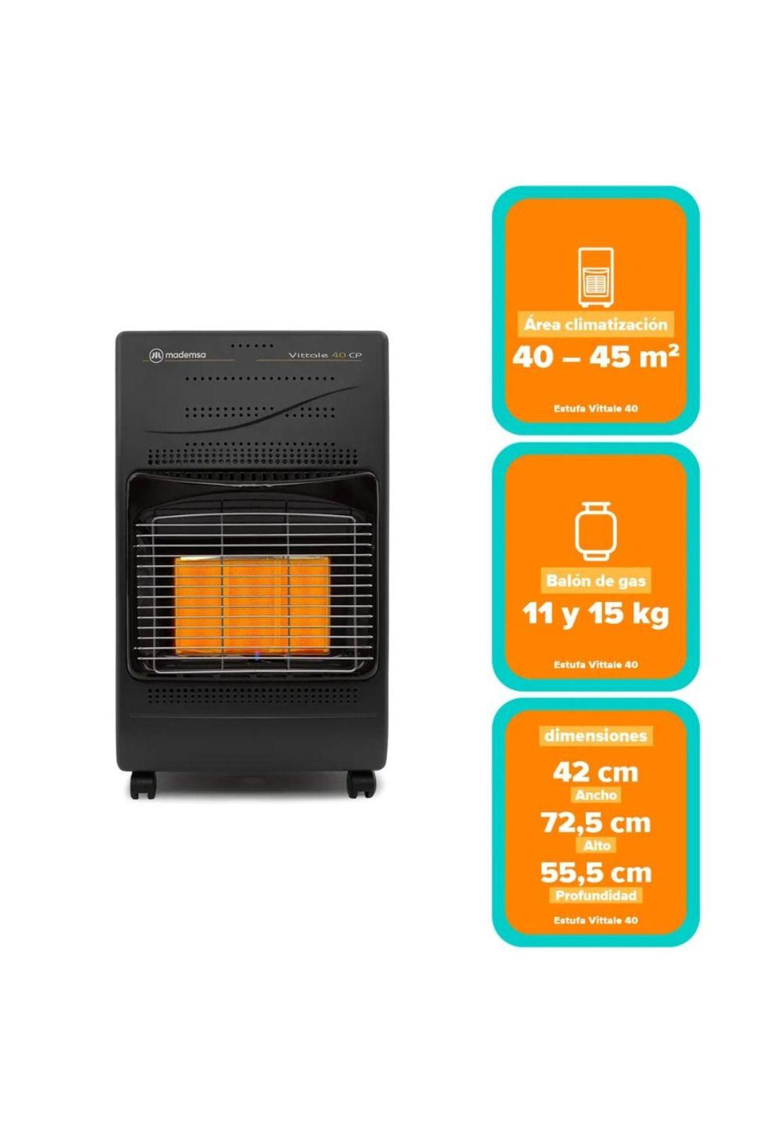 Estufa a Gas Mademsa VITTALE 40 15 KL Negro (Nuevo caja dañada)-4