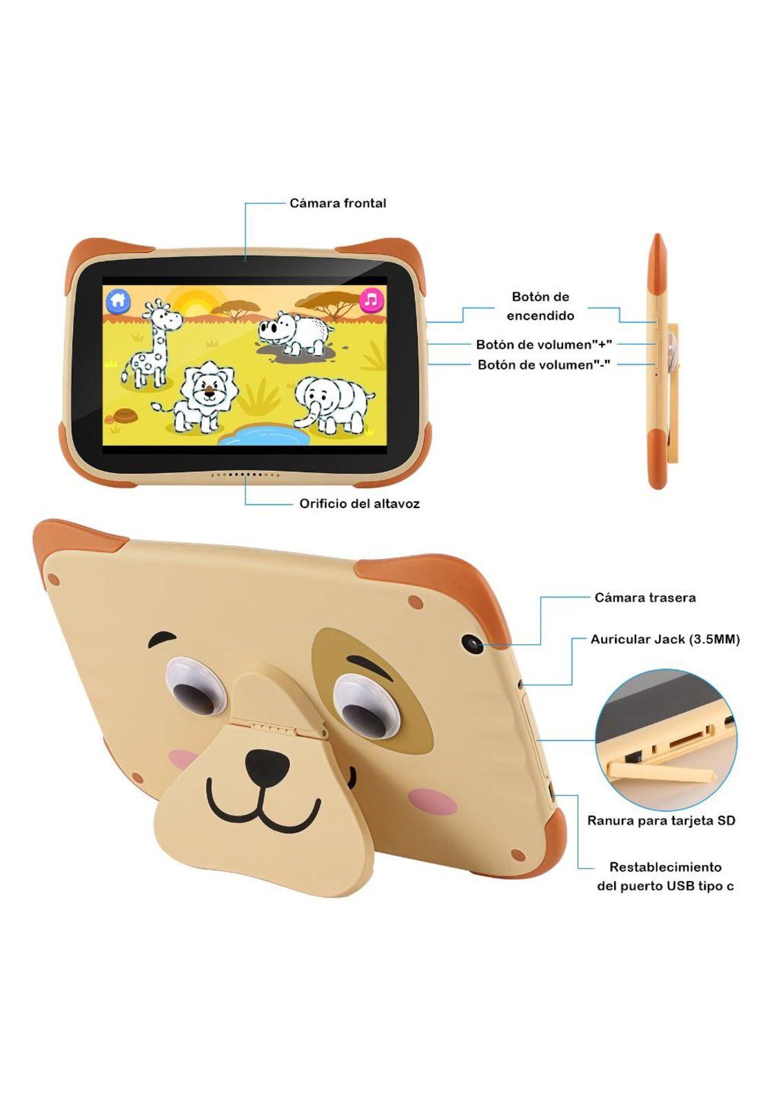 Tablet OS Kids 8” HD/ 4GB / 64GB/ Android 13/ Puppy Brown-2