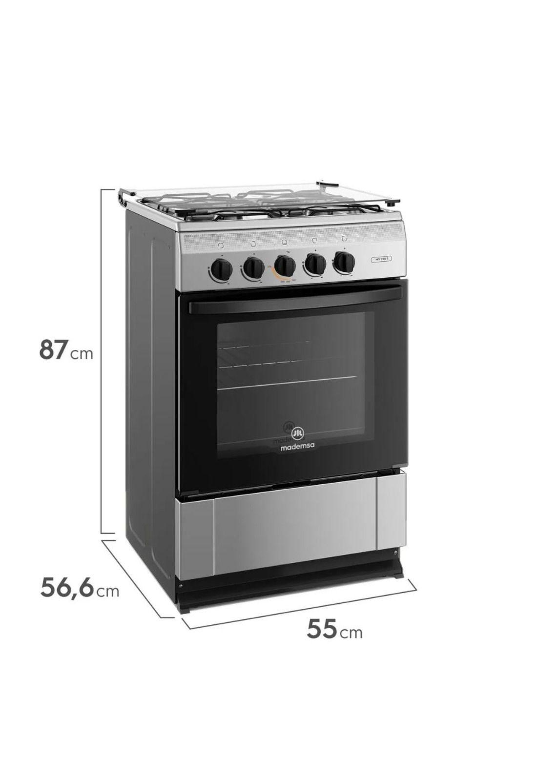 Cocina a gas Mademsa MV220T 4 quemadores Silver (Nuevo caja dañada)-1