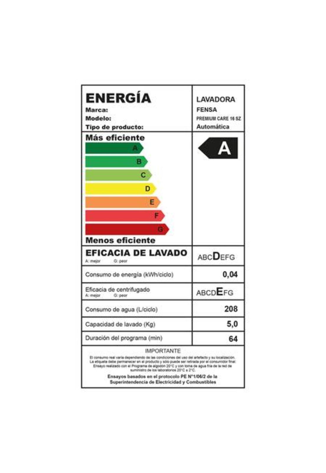 Lavadora 16kg carga superior/ Premium Care Pro 16/ Fensa/ Gris (Nuevo caja dañada)-6