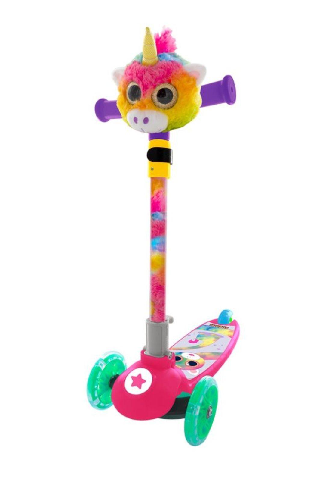 Scooter peluche unicornio 3 ruedas con luces-0