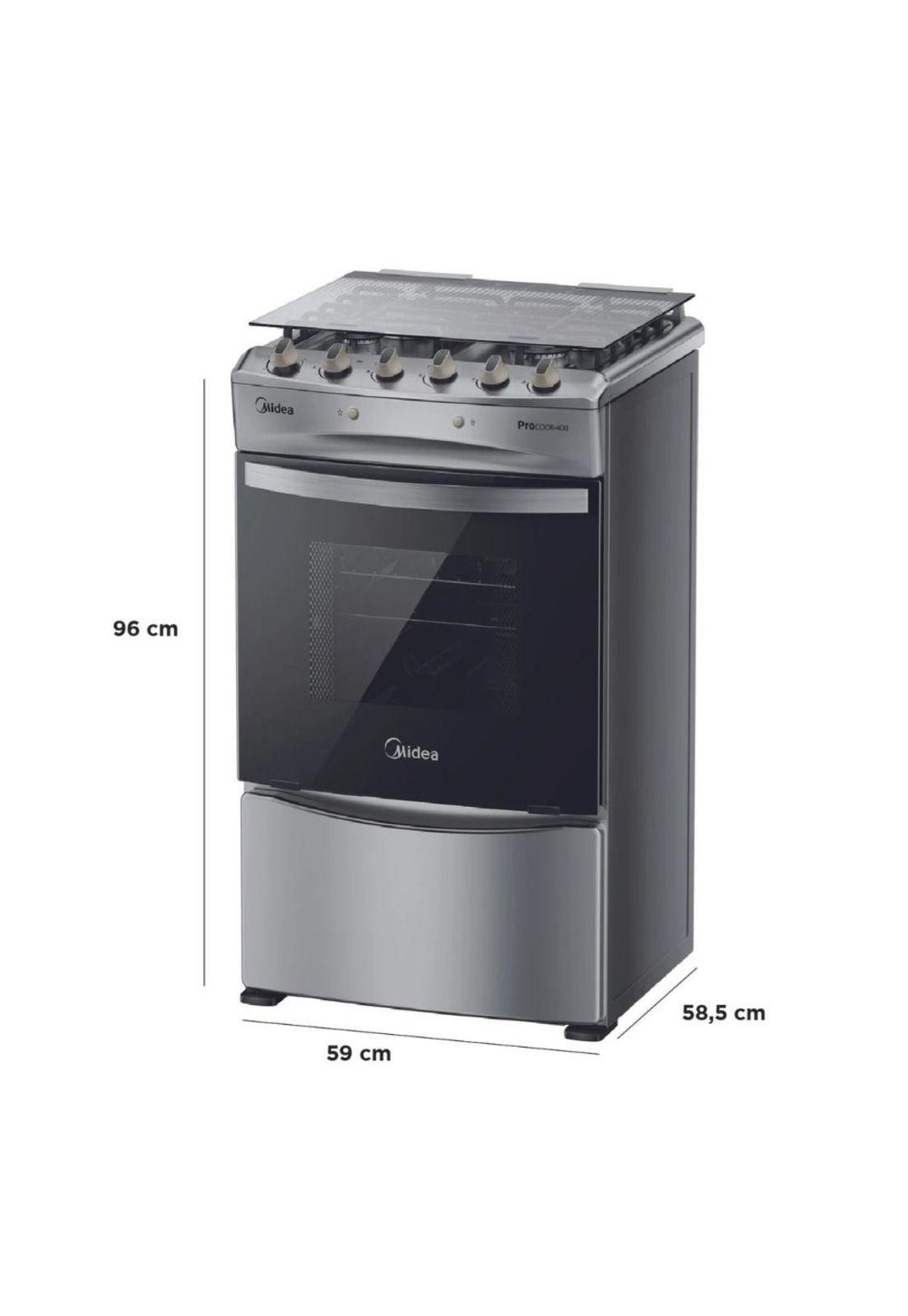 Cocina a gas Midea MCG-4QPI24NS 4 quemadores (Nuevo caja dañada)-1